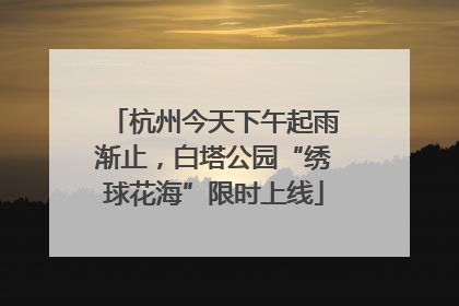 杭州今天下午起雨渐止，白塔公园“绣球花海”限时上线