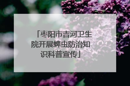枣阳市吉河卫生院开展蜱虫防治知识科普宣传