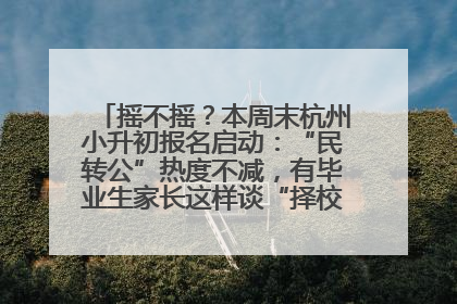 摇不摇？本周末杭州小升初报名启动：“民转公”热度不减，有毕业生家长这样谈“择校真相”……
