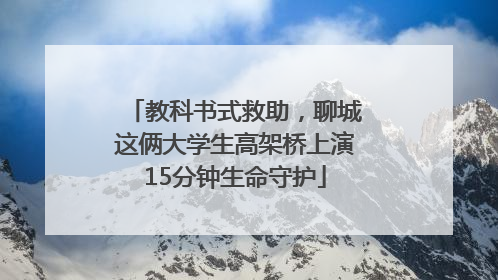 教科书式救助，聊城这俩大学生高架桥上演15分钟生命守护