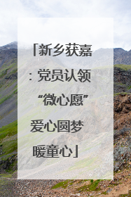 新乡获嘉：党员认领“微心愿” 爱心圆梦暖童心