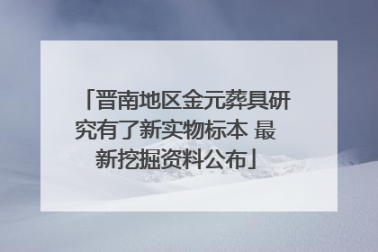 晋南地区金元葬具研究有了新实物标本 最新挖掘资料公布