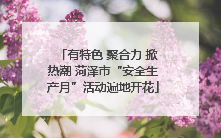 有特色 聚合力 掀热潮 菏泽市“安全生产月”活动遍地开花