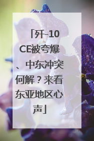 歼-10CE被夸爆、中东冲突何解？来看东亚地区心声