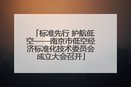 标准先行 护航低空——南京市低空经济标准化技术委员会成立大会召开