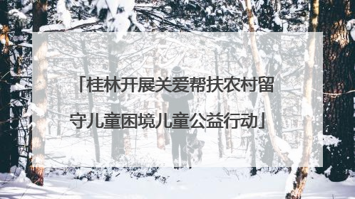 桂林开展关爱帮扶农村留守儿童困境儿童公益行动