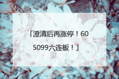 澄清后再涨停！605099六连板！