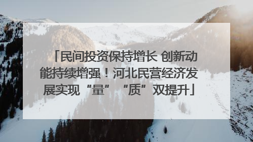 民间投资保持增长 创新动能持续增强！河北民营经济发展实现“量”“质”双提升