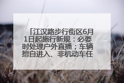 江汉路步行街区6月1日起施行新规：必要时处理户外直播；车辆擅自进入、非机动车任意停放的，依法处理