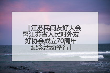江苏民间友好大会暨江苏省人民对外友好协会成立70周年纪念活动举行