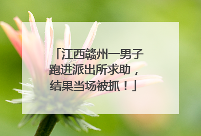 江西赣州一男子跑进派出所求助，结果当场被抓！
