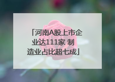 河南A股上市企业达111家 制造业占比超七成