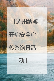 泸州纳溪开启安全宣传咨询日活动