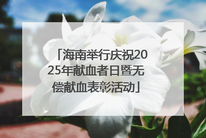 海南举行庆祝2025年献血者日暨无偿献血表彰活动