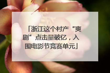 浙江这个村产“爽剧”点击量破亿，入围电影节竞赛单元