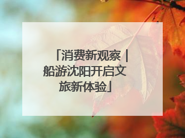 消费新观察｜船游沈阳开启文旅新体验