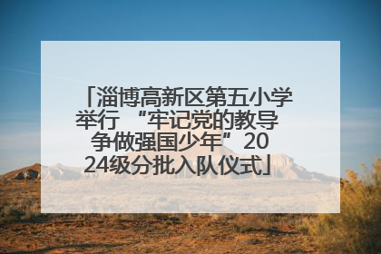 淄博高新区第五小学举行 “牢记党的教导 争做强国少年”2024级分批入队仪式