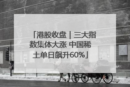 港股收盘｜三大指数集体大涨 中国稀土单日飙升60%