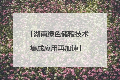 湖南绿色储粮技术集成应用再加速