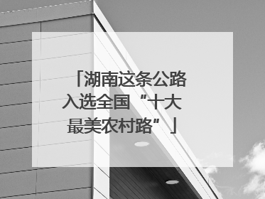 湖南这条公路入选全国“十大最美农村路”