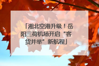 湘北空港升级！岳阳三荷机场开启“客货并举”新航程