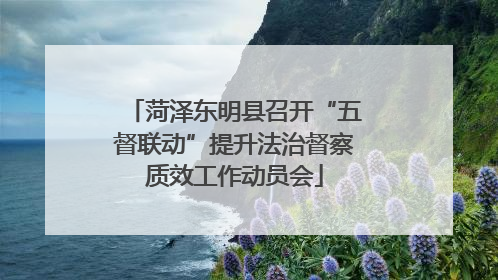 菏泽东明县召开“五督联动”提升法治督察质效工作动员会