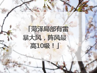 菏泽局部有雷暴大风，阵风最高10级！