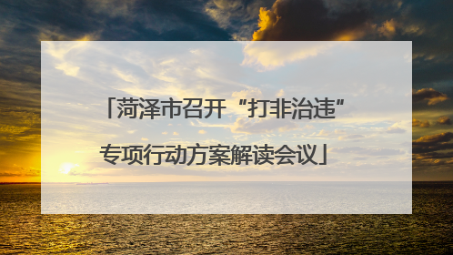 菏泽市召开“打非治违”专项行动方案解读会议