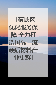 荷塘区：优化服务保障 全力打造国际一流硬质材料产业集群