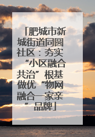 肥城市新城街道同圆社区：夯实“小区融合共治”根基做优“物网融合一家亲”品牌