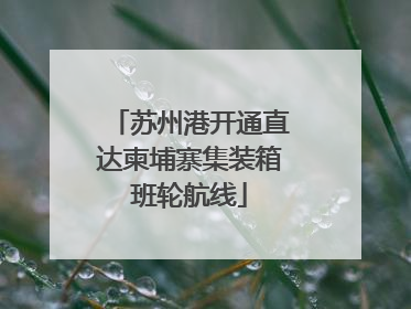 苏州港开通直达柬埔寨集装箱班轮航线