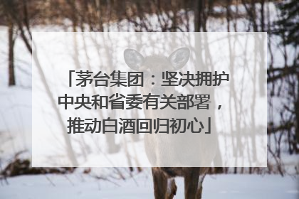 茅台集团：坚决拥护中央和省委有关部署，推动白酒回归初心