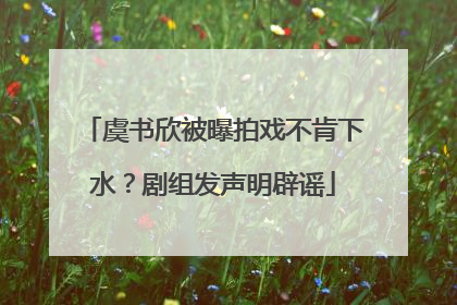 虞书欣被曝拍戏不肯下水？剧组发声明辟谣