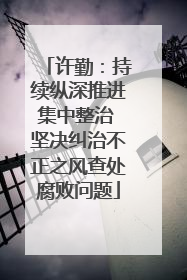 许勤：持续纵深推进集中整治 坚决纠治不正之风查处腐败问题