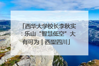 西华大学校长李秋实：乐山“智慧低空”大有可为｜西望四川