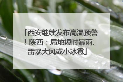西安继续发布高温预警！陕西：局地短时暴雨、雷暴大风或小冰雹
