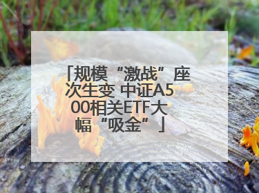 规模“激战”座次生变 中证A500相关ETF大幅“吸金”