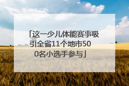 这一少儿体能赛事吸引全省11个地市500名小选手参与
