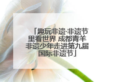趣玩非遗·非遗节里看世界 成都青羊非遗少年走进第九届国际非遗节