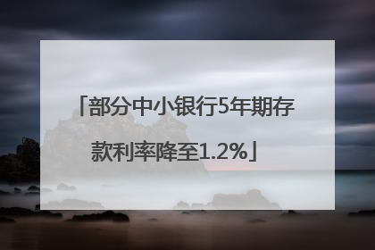 部分中小银行5年期存款利率降至1.2%