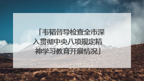 韦韬督导检查全市深入贯彻中央八项规定精神学习教育开展情况