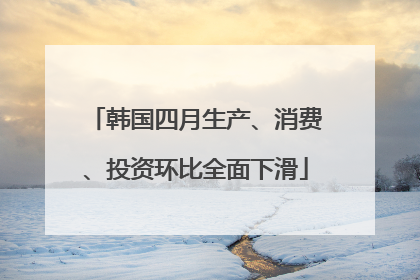 韩国四月生产、消费、投资环比全面下滑