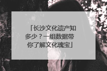 长沙文化遗产知多少？一组数据带你了解文化瑰宝