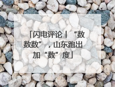 闪电评论丨“数数数”，山东跑出加“数”度