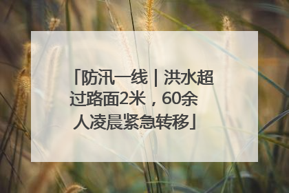 防汛一线｜洪水超过路面2米，60余人凌晨紧急转移