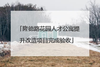 隆德路花园人才公寓提升改造项目完成验收