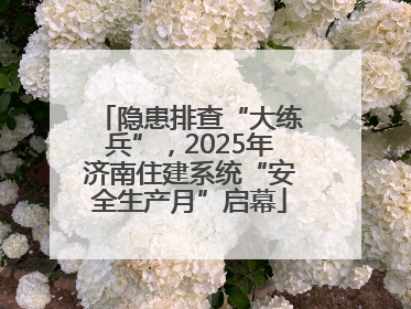 隐患排查“大练兵”，2025年济南住建系统“安全生产月”启幕