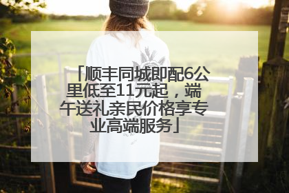 顺丰同城即配6公里低至11元起，端午送礼亲民价格享专业高端服务
