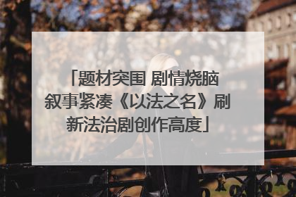 题材突围 剧情烧脑 叙事紧凑《以法之名》刷新法治剧创作高度