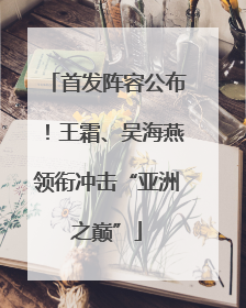 首发阵容公布！王霜、吴海燕领衔冲击“亚洲之巅”
